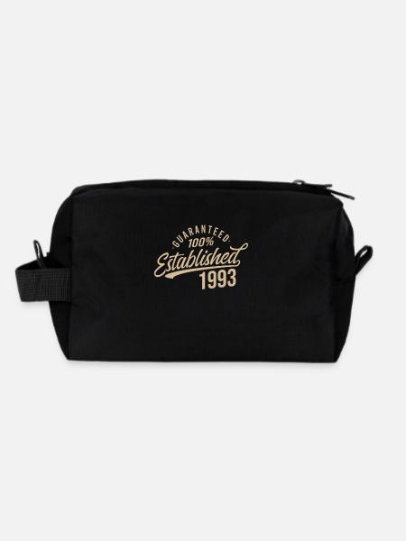 Guaranteed Established and Published in the Year - Recycled Toiletry Zip Bag - black - Back