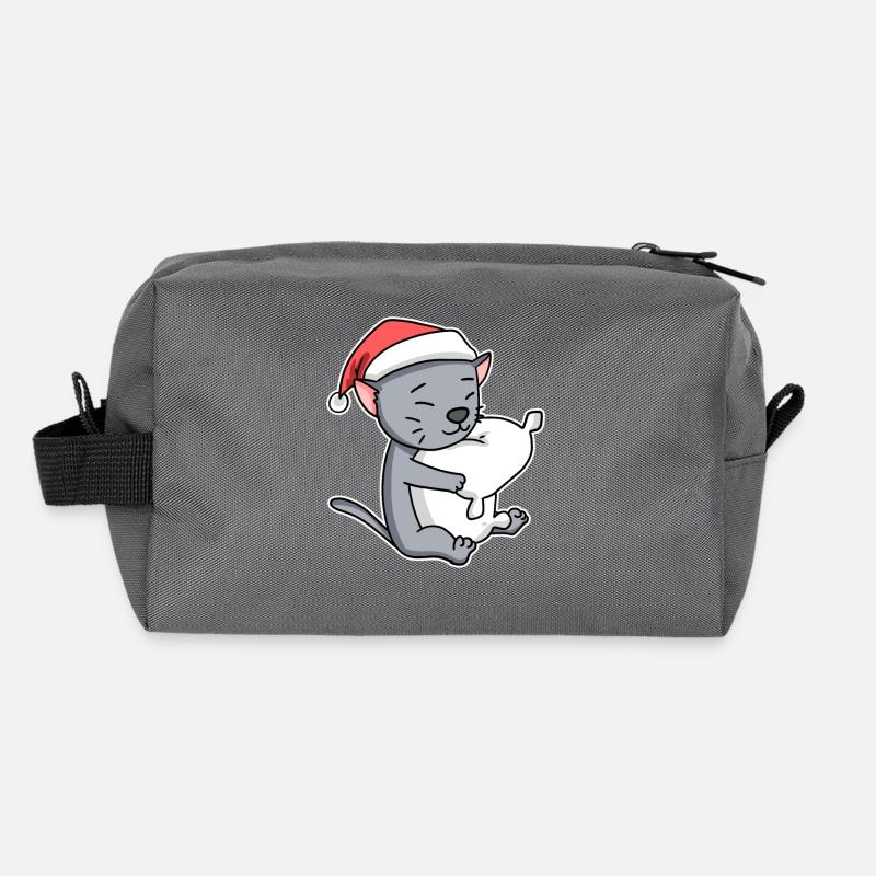 Korat Cat Chat Noël Sommeil Fatigué Trousse de toilette en tissu recyclé