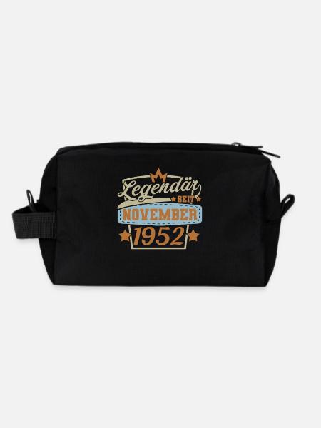 Legendär seit November 1952 Retro Sprüche - Recycelte Kulturtasche - Schwarz - Hinten