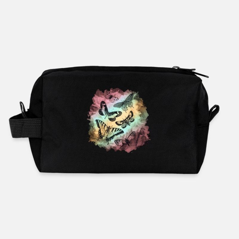 Colorful Butterflies Soft Grunge Recycled Toiletry Zip Bag