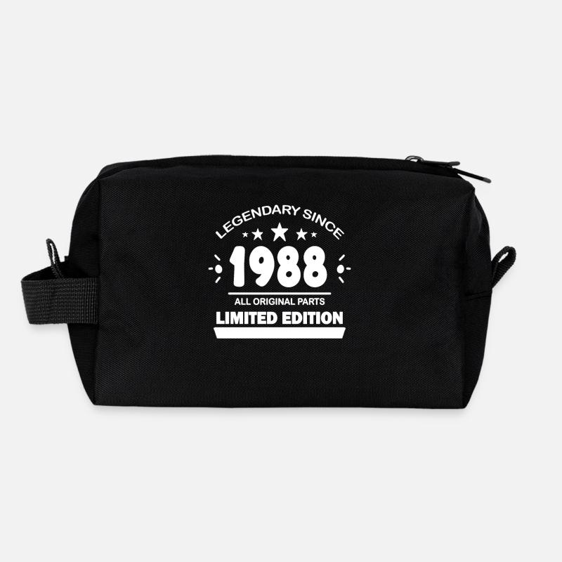 1988 - Né 1988 - Année de construction 1988 Trousse de toilette en tissu recyclé