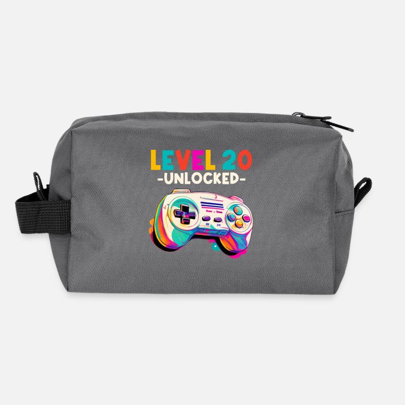 Niveau 20 ans de jeu 20s 20 anniversaire Trousse de toilette en tissu recyclé