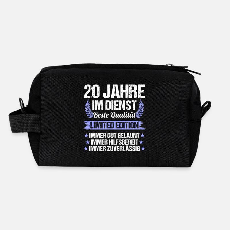 20 Jahre im Dienst 20 Jähriges Dienstjubiläum - Recycelte Kulturtasche - Schwarz