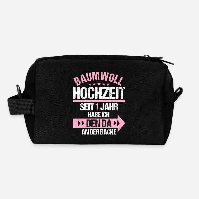 1 verheiratet Baumwoll Hochzeit 1.Hochzeitstag Recycelte Kulturtasche