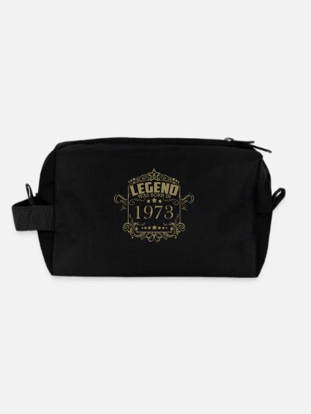 Année de naissance 1973 Dictons Vintage Ornements - Trousse de toilette en tissu recyclé - noir - Dos