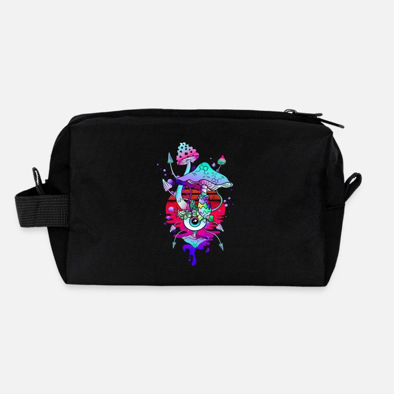 Magic Mushrooms Psychedelic Mushroom Eyes Art Recycled Toiletry Zip Bag