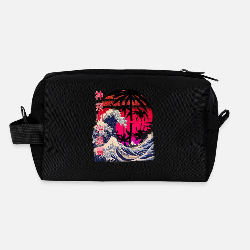 Big Wave Kanagawa Retro Sunset Trousse de toilette en tissu recyclé