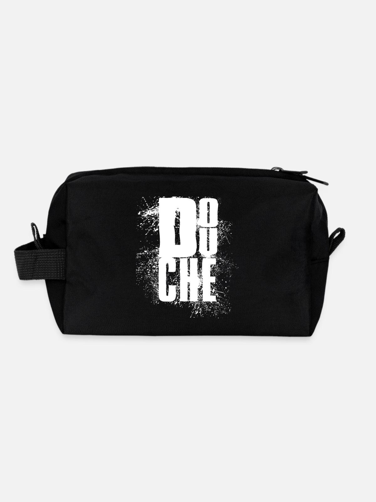 douchebag - Warmduscher - Recycelte Kulturtasche - Schwarz - Hinten
