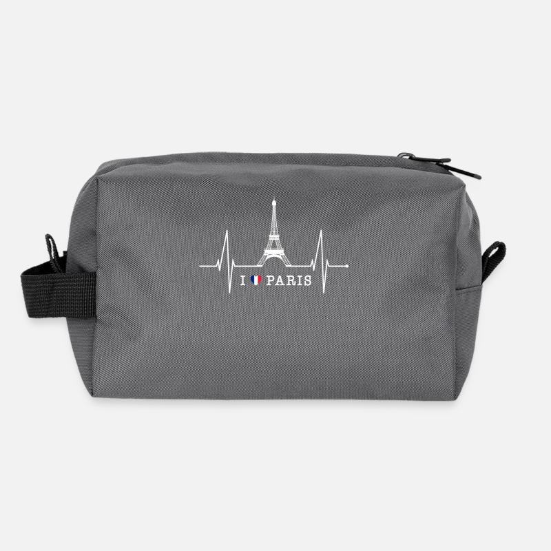 Paris Skyline Heartbeat Eiffel Tower France Recycled Toiletry Zip Bag