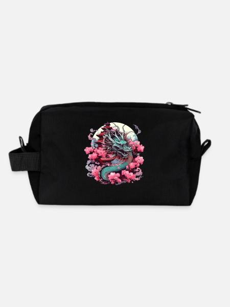 Tokio Asien 80er Japanischer Retro Drache Drachen - Recycelte Kulturtasche - Schwarz - Hinten
