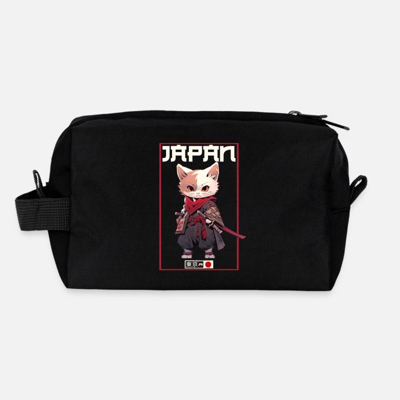 Asia Cat Japanese Samurai Samurai Recycled Toiletry Zip Bag