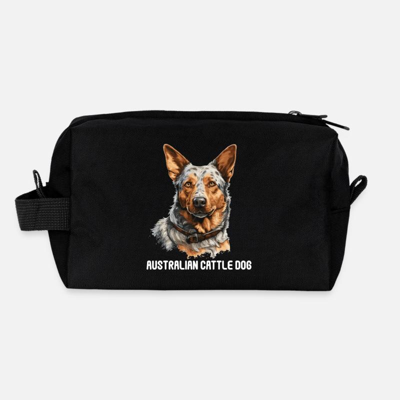 Hund Australian Cattle Dog - Recycelte Kulturtasche - Schwarz