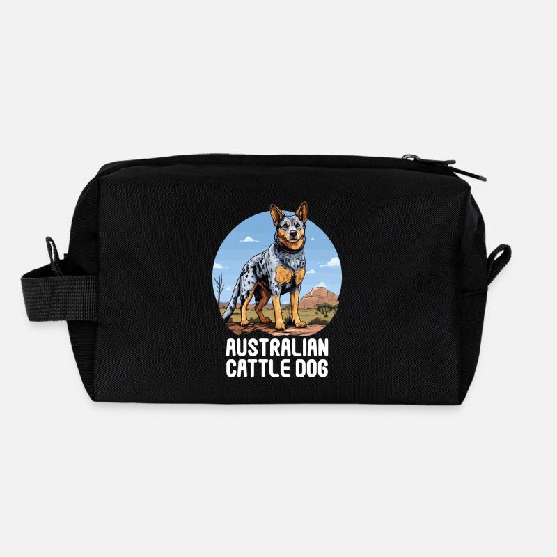 Hund Bouvier australien Trousse de toilette en tissu recyclé
