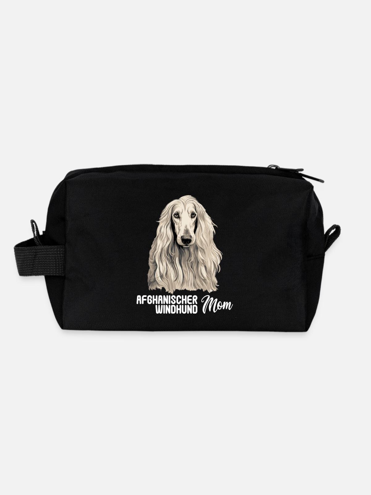 Hund Afghanischer Windhund - Recycelte Kulturtasche - Schwarz - Hinten