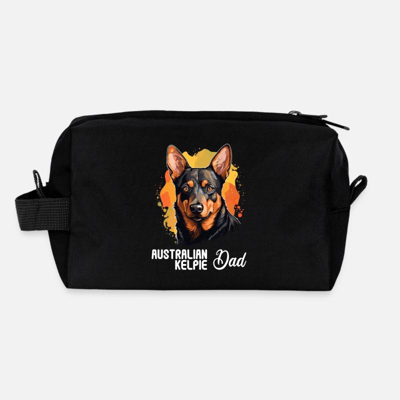 Chien Kelpie australien Trousse de toilette en tissu recyclé