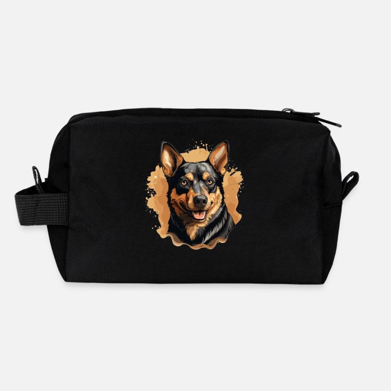 Chien Kelpie australien Trousse de toilette en tissu recyclé