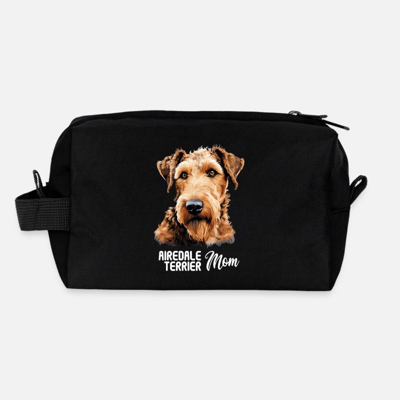 Chien Airedale Terrier Trousse de toilette en tissu recyclé