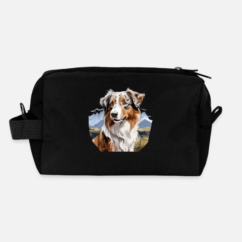 Dog Australian Shepherd Recycled Toiletry Zip Bag