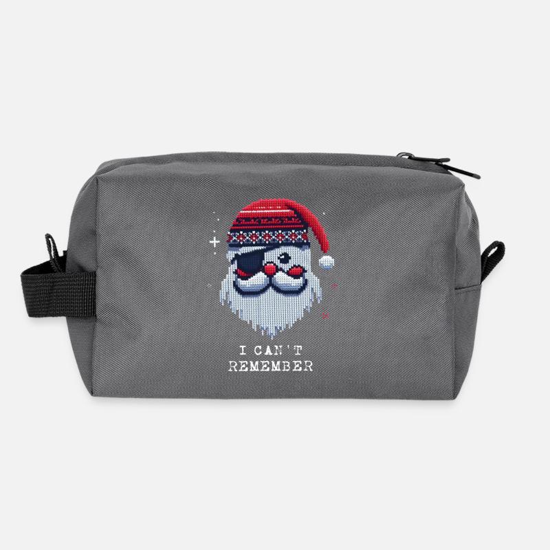 Weihnachtsmann mit Augenklappe Strickmuster Recycelte Kulturtasche