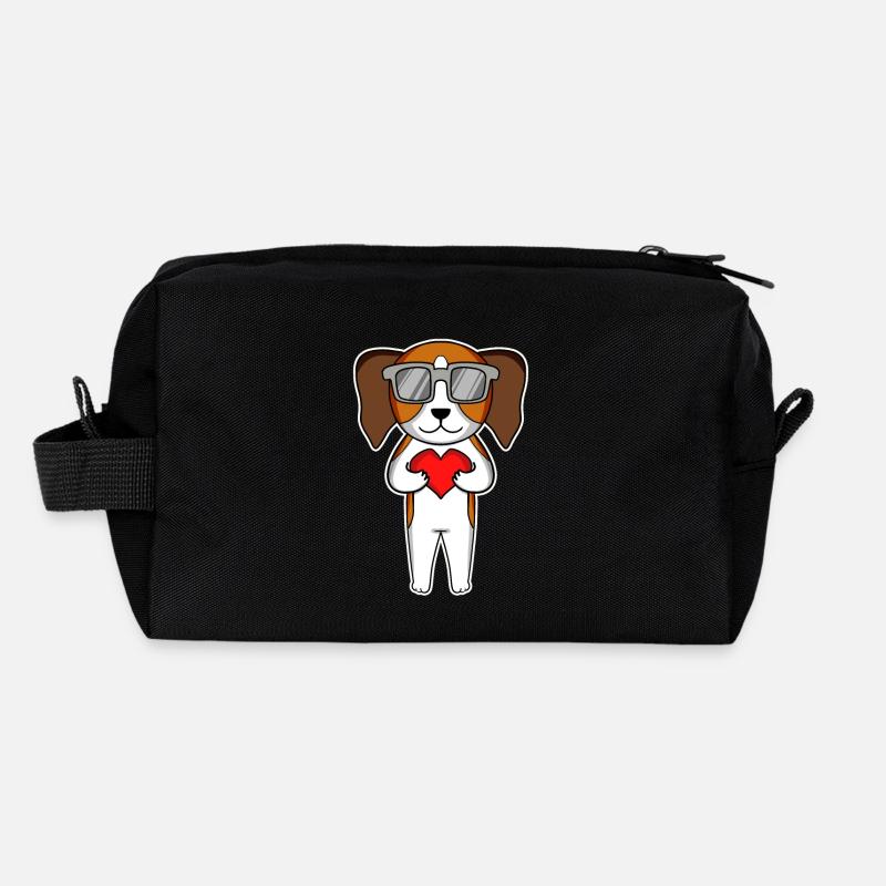 Hund mit Herz und Brille - Beagle Recycelte Kulturtasche