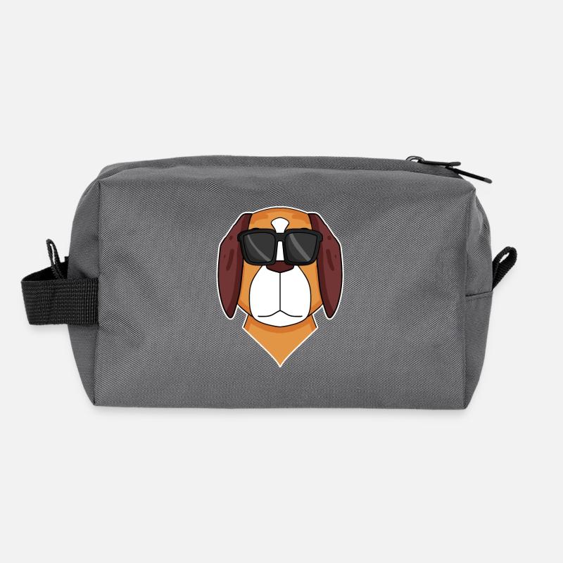 Saint Bernard dog with glasses - cool dog Recycled Toiletry Zip Bag