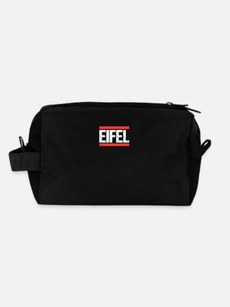 Eifel - Recycelte Kulturtasche - Schwarz - Hinten