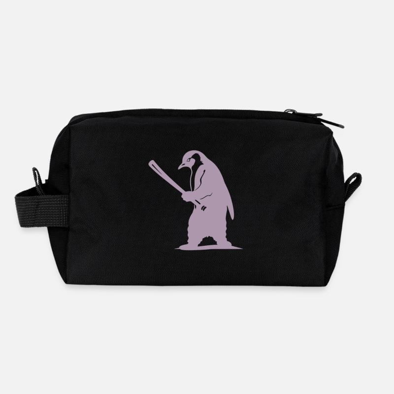 Pinguin Baseballspieler Silhouette Recycelte Kulturtasche