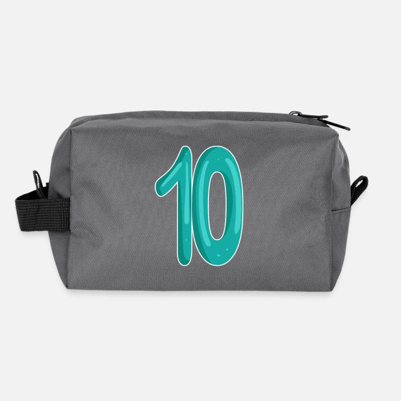Ten 10 Number Number Recycled Toiletry Zip Bag