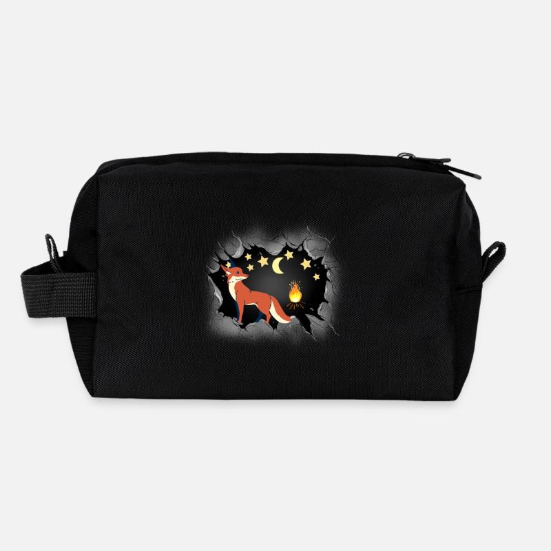 Fox, Foxes, Moon, Stars, Children, Fairy Tale Recycled Toiletry Zip Bag