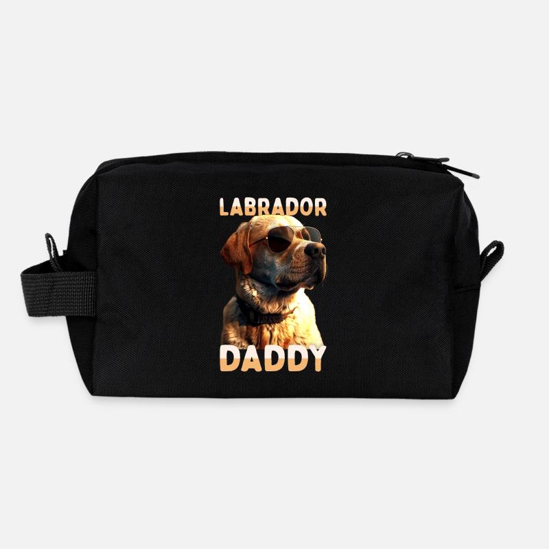 Labrador Daddy Papa Fête des Pères Labrador Retriever Trousse de toilette en tissu recyclé