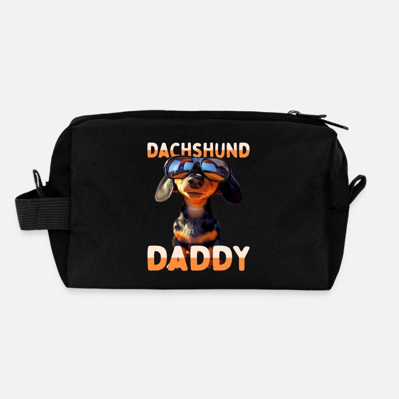Dachshund Daddy Dachshund Dad Viennese Dad Father's Day Recycled Toiletry Zip Bag