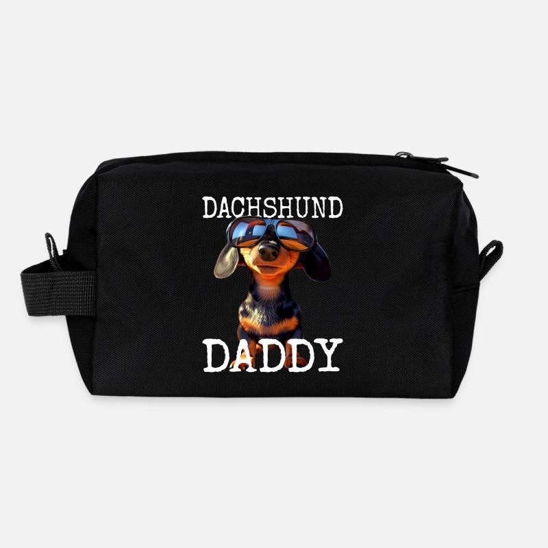 Dachshund Daddy Dachshund Dad Viennese Dad Father's Day Recycled Toiletry Zip Bag