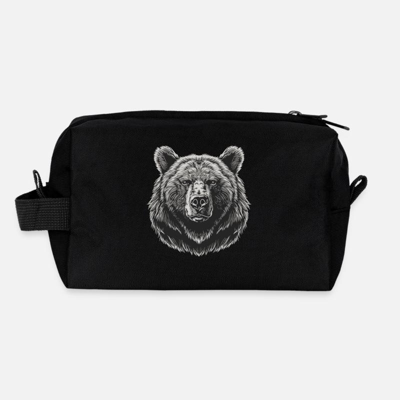 Bear Bären Bär - Recycelte Kulturtasche - Schwarz