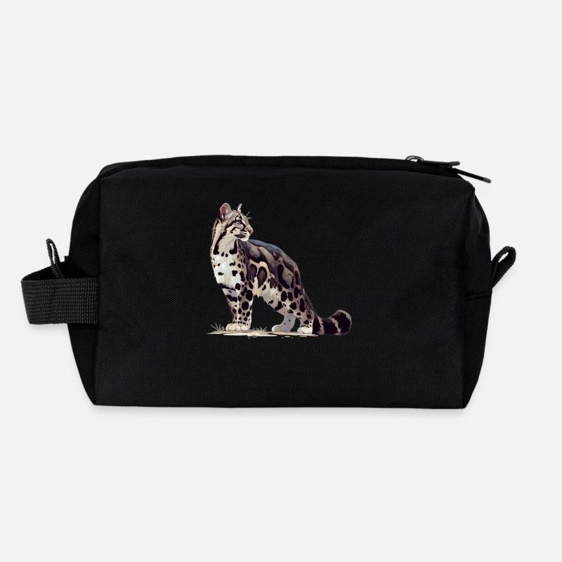 Clouded Leopard Nebelparder - Recycelte Kulturtasche - Schwarz