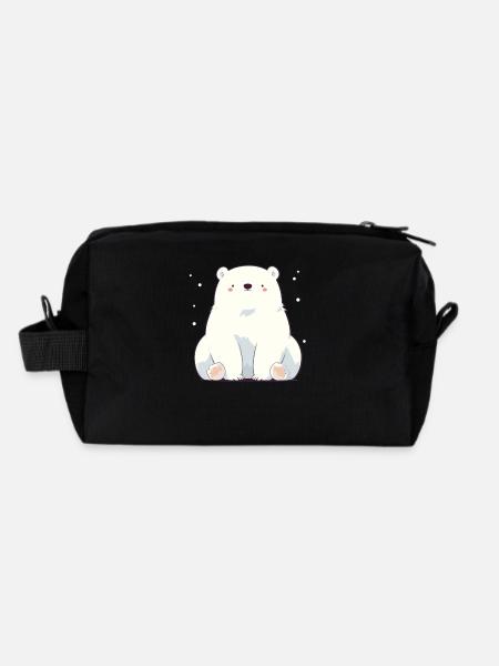 Polar Bear Eisbären Eisbär - Recycelte Kulturtasche - Schwarz - Hinten