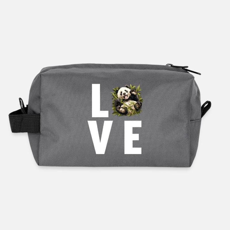 Panda géant Pandas Große Pandas Großer Panda Trousse de toilette en tissu recyclé