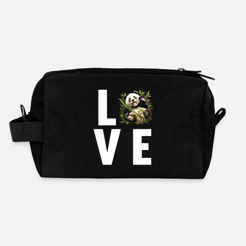 Panda géant Pandas Große Pandas Großer Panda Trousse de toilette en tissu recyclé