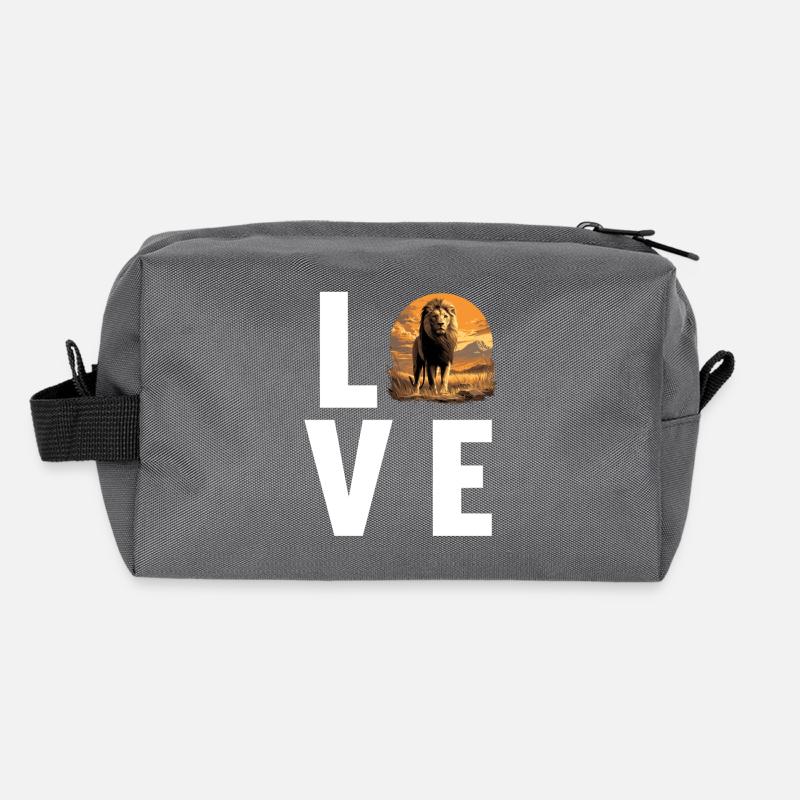 Lion Löwen Löwe Trousse de toilette en tissu recyclé