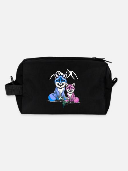 Fuchs Füchse Kind Kinder - Recycelte Kulturtasche - Schwarz - Hinten