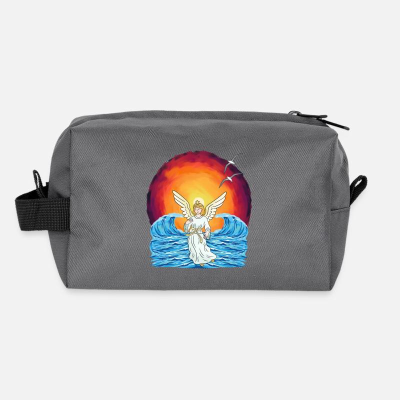 Angel Sunset Sea Waves Nature Recycled Toiletry Zip Bag