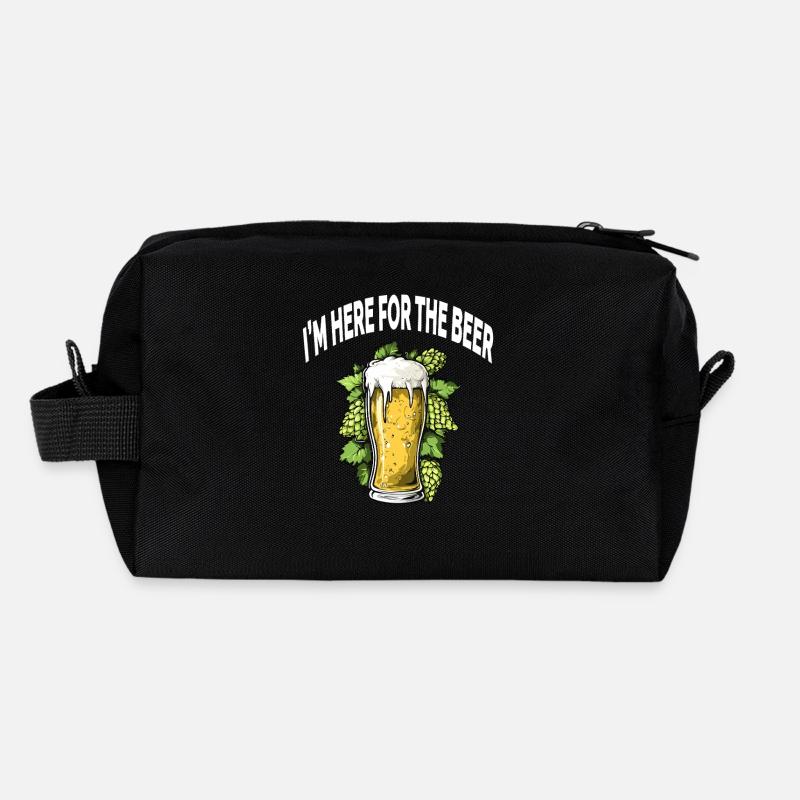 Funny beer I'M HERE FOR THE BEER Recycled Toiletry Zip Bag