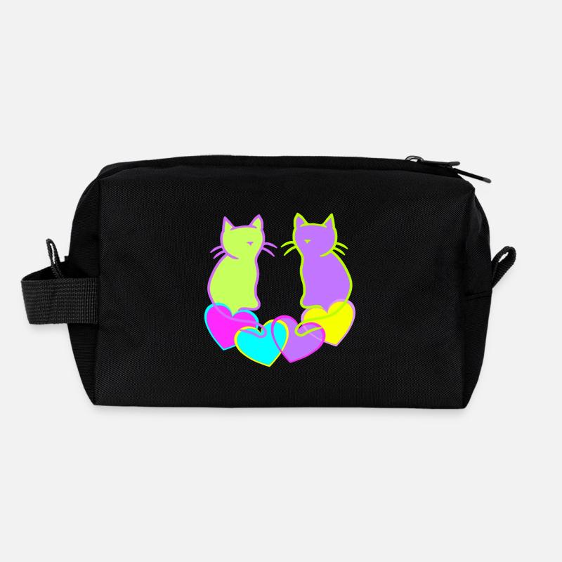 Retro Katzen Katze Valentin Herz Herzen Vintage Recycelte Kulturtasche