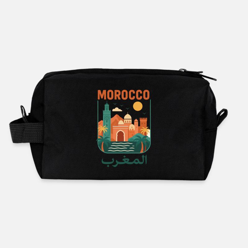 Morocco Retro Moroccan Culture Pattern Recycled Toiletry Zip Bag