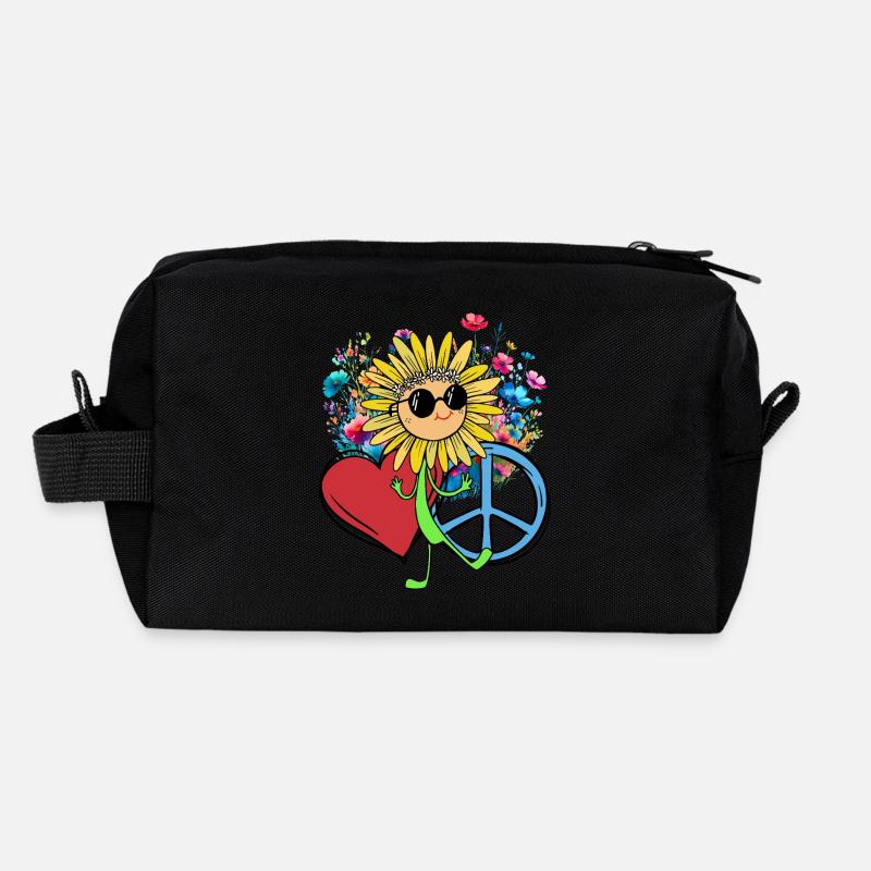 Hippe Sonnenblume Peace Herz Blume Recycelte Kulturtasche