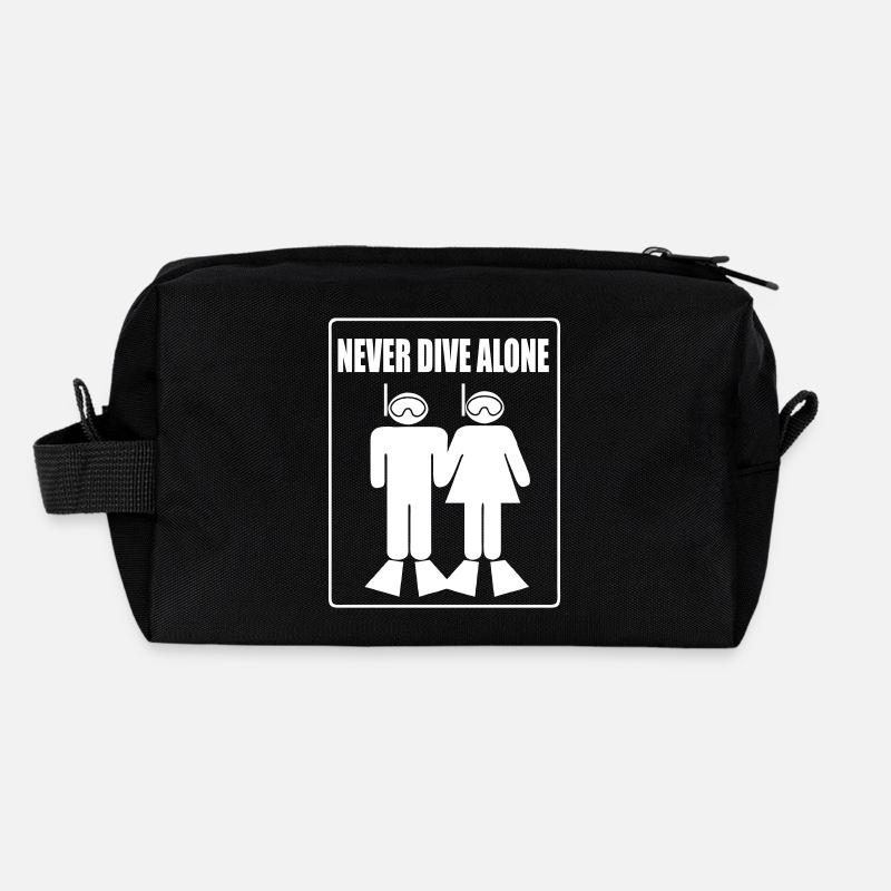 Never Dive Alone Trousse de toilette en tissu recyclé