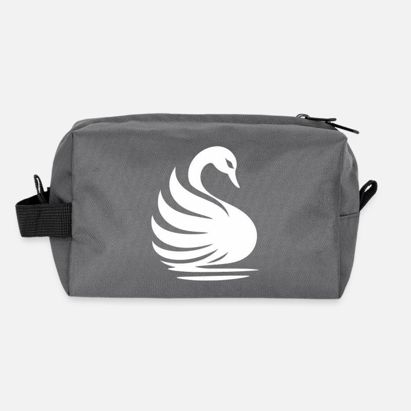 Elegant Swan Silhouette: Grace on the Water Recycled Toiletry Zip Bag