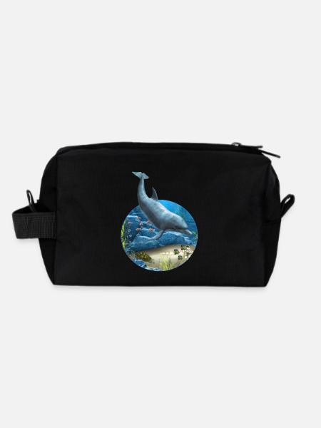 The World Of The Dolphin - Recycelte Kulturtasche - Schwarz - Hinten