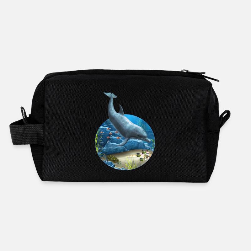 Le monde des dauphins Trousse de toilette en tissu recyclé