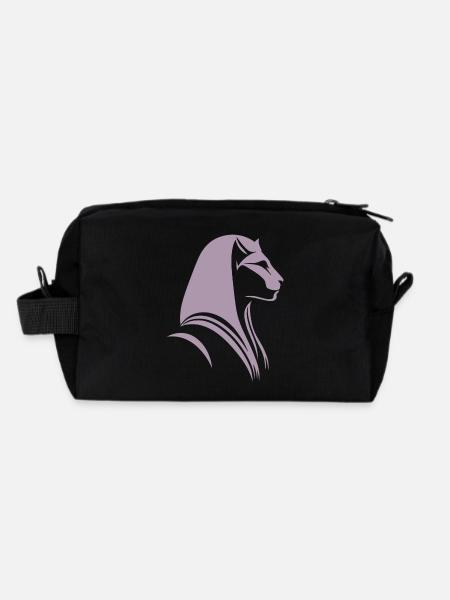 Chat Egypte Pharaon Silhouette - Trousse de toilette en tissu recyclé - noir - Dos
