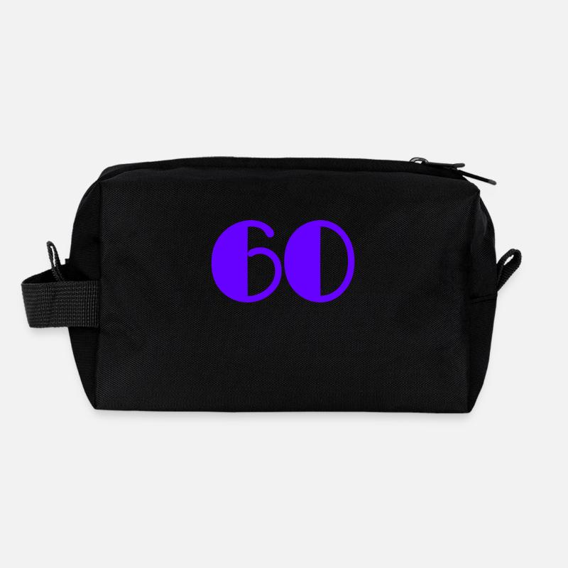 60 YEARS. 60TH ANNIVERSARY. BIRTHDAY 60 YEARS. 60 Recycled Toiletry Zip Bag